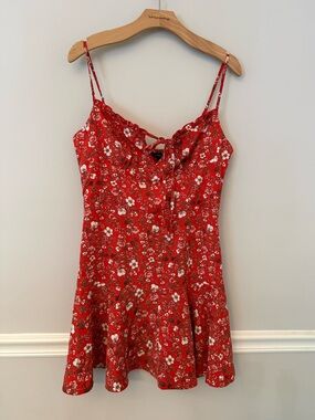 Forever 21 rust floral short summer dress. L